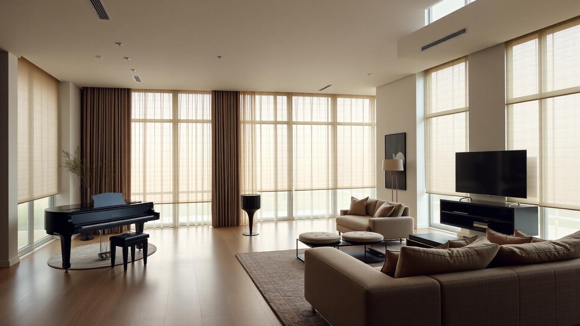 Concealed multi-room audio and a flush-mounted television in a Glasgow interior